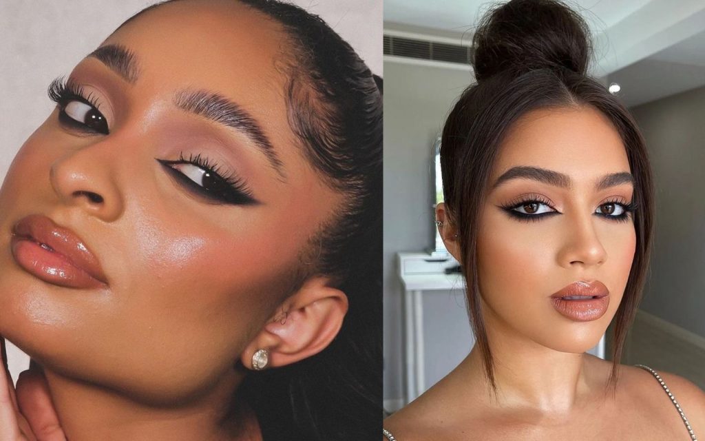 خط چشم گربه‌ای معکوس بر روی صورت