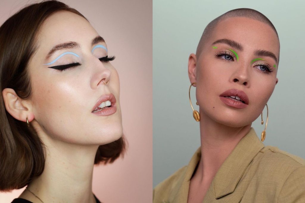 خط چشم گرافیکی جدا بر روی صورت