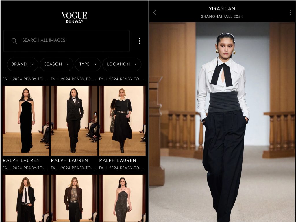 برنامه Vogue Runway,Fashion Showsساخته شده توسط برند vogue