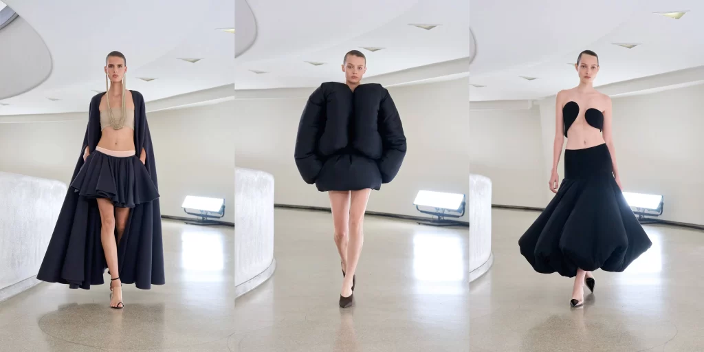 از راست به چپ لوک‌های شماره ۳۸، ۳۷ و ۱۸ در کالکشن لباس زنانه علایا