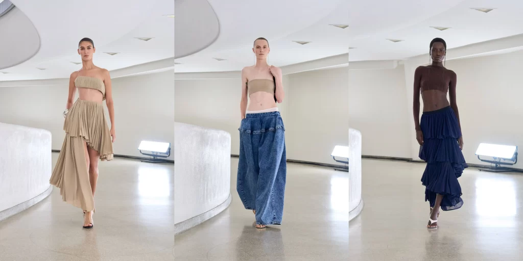 از راست به چپ لوک‌های شماره ۶، ۹ و ۱۵ در کالکشن زنانه علایا