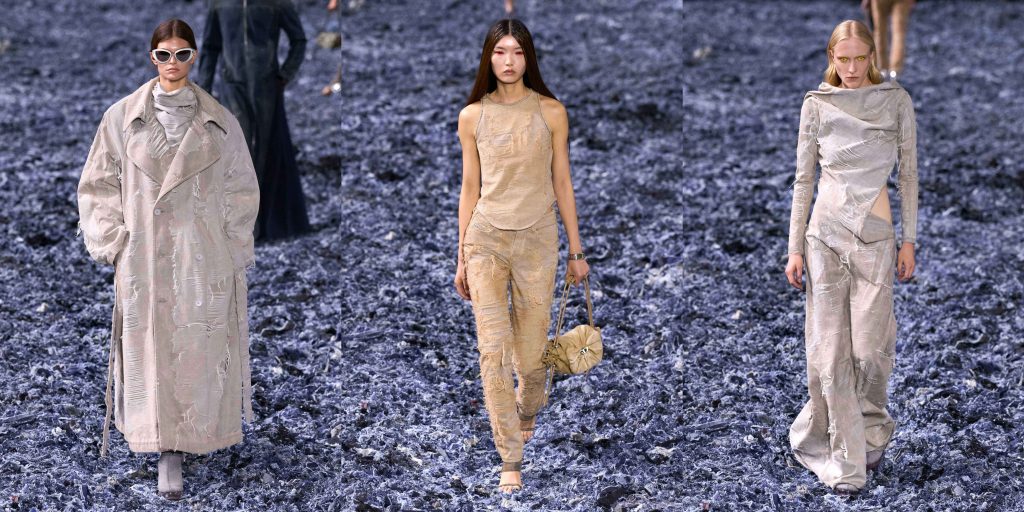 از سمت راست به چپ لوک‌های شماره ۵۱، ۴۱ و ۵۲ از کالکشن لباس زنانه دیزل