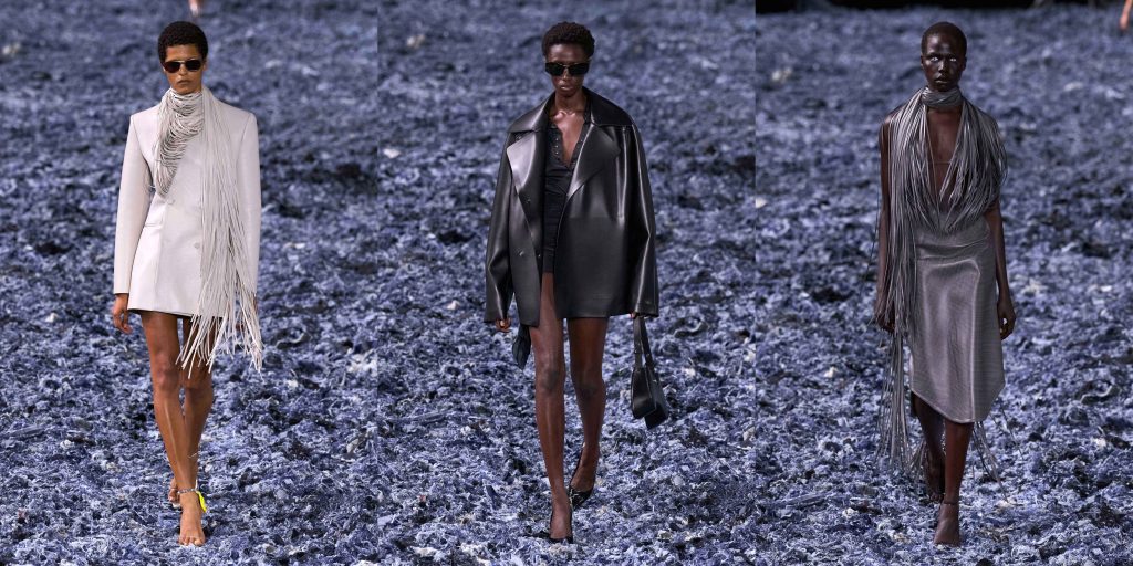 از سمت راست به چپ لوک‌های شماره ۱۷، ۵۸ و ۲۲ از کالکشن لباس زنانه دیزل