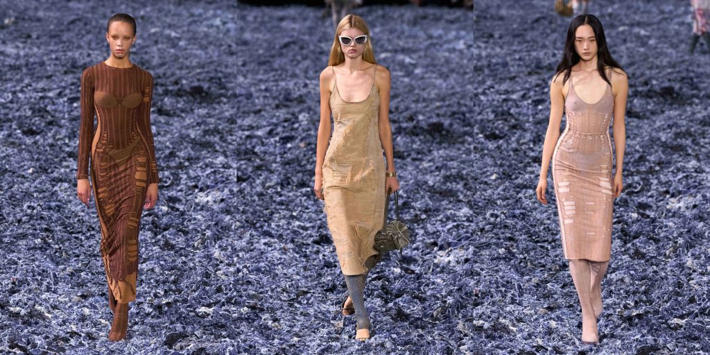 از سمت راست به چپ لوک‌‌های شماره ۵۰، ۴۳ و ۴۷ از کالکشن لباس زنانه دیزل