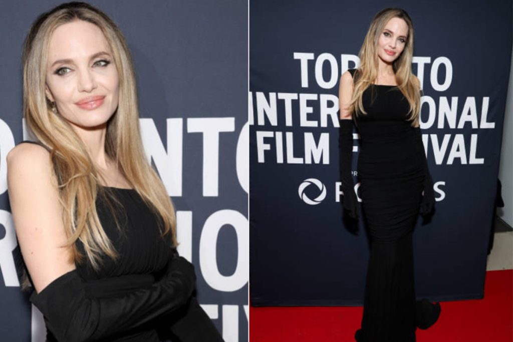 آنجلینا جولی با پیراهن مشکی از برند دولچه گابانا