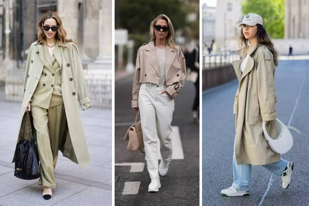 تصویر انواع ترنچ ­کت و استایل­ های متنوع با آن