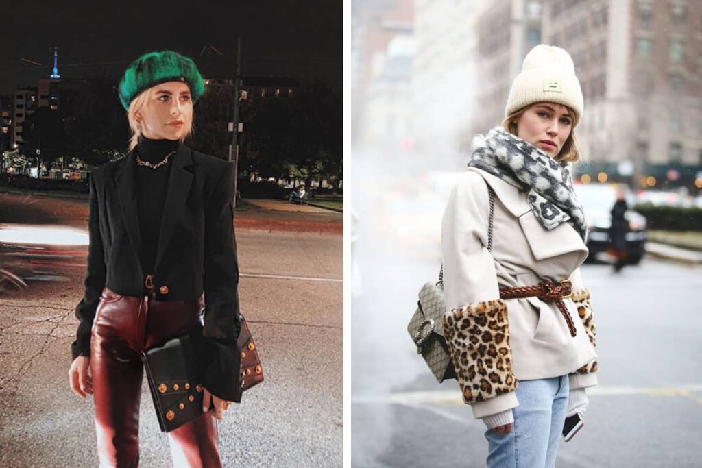 تصویر بعضی از انواع کلاه در استایل زمستانی