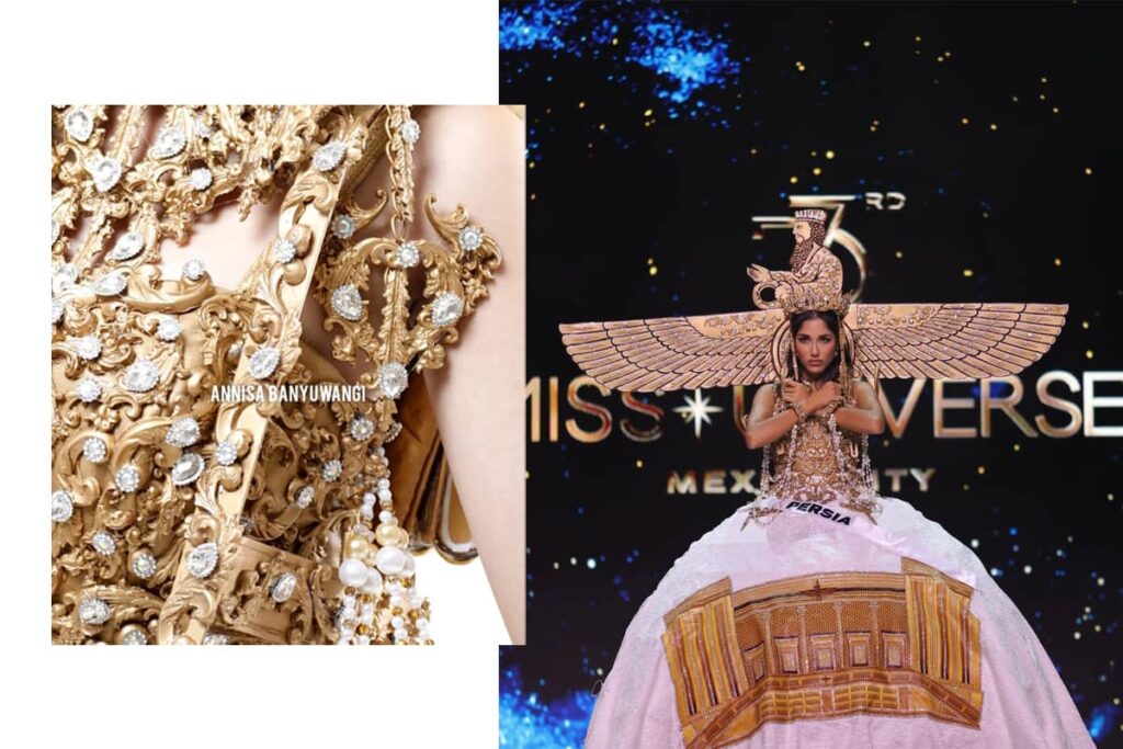 آوا وهنشان با لباس ملی در مرحله نیمه‌نهایی