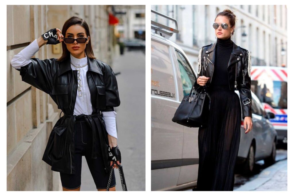 امضای شخصی و تیپ با کت چرم دخترانه 