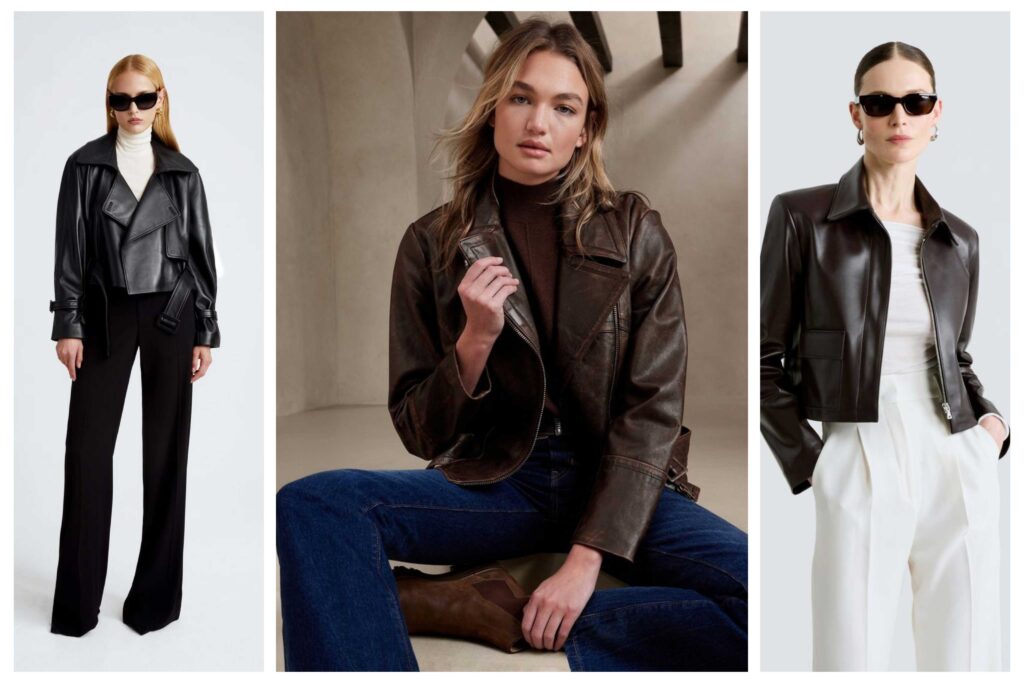 استایل کلاسیک و تیپ با کت چرم دخترانه