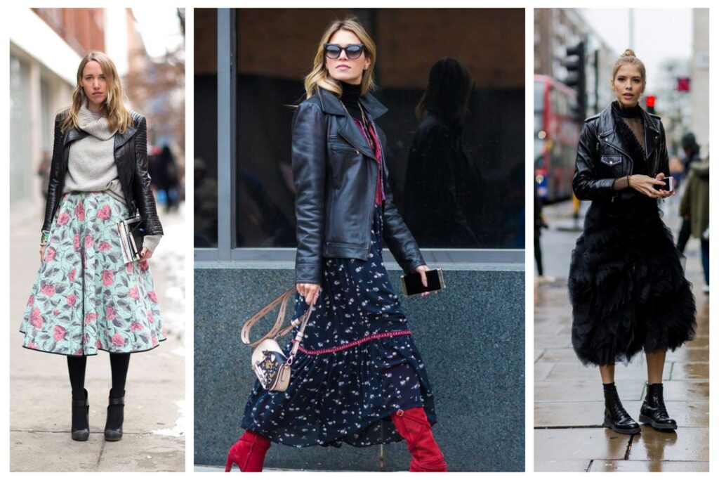 استایل رومانتیک و تیپ با کت چرم دخترانه 