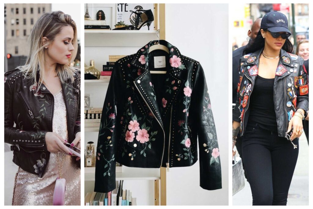 استایل خلاق و تیپ با کت چرم دخترانه 