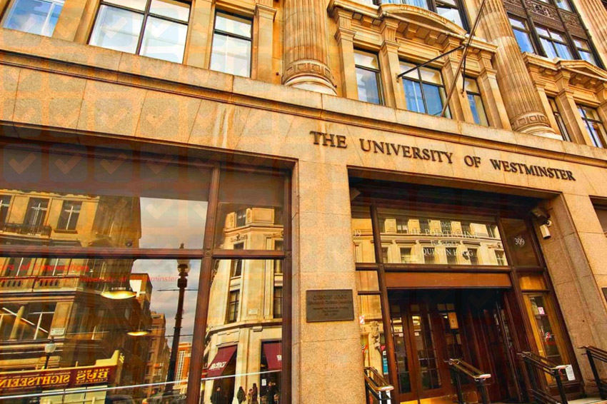 در این عکس، دانشگاه Westminster یکی از بهترین دانشگاه های مد و فشن در جهان را مشاهده می‌­کنید.