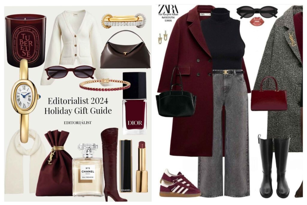 چندین آیتم از برند‌های معروف مانند زارا به رنگ زرشکی ترند سال 