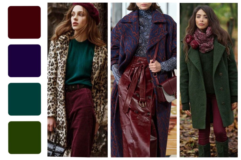 چند ترکیب و ست مربع با رنگ زرشکی ترند پاییز امسال 