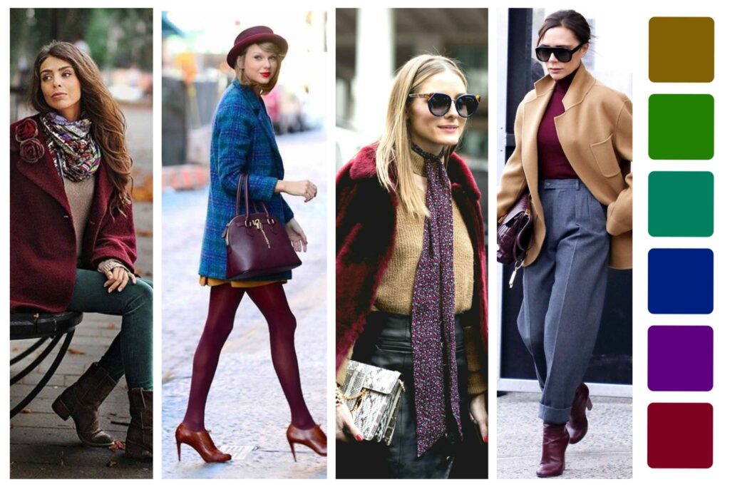 راهنمای ترکیب‌رنگی شش‌ضلعی با رنگ زرشکی ترند پاییز امسال 