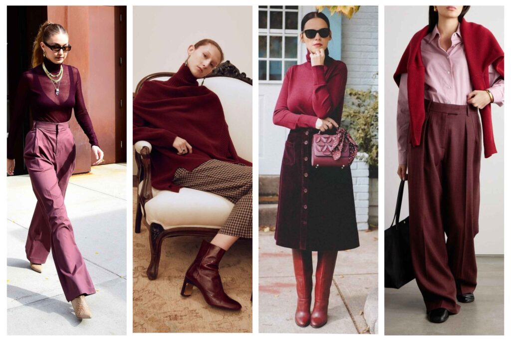 چند ترکیب مجاور یا آنالوگ با رنگ زرشکی ترند پاییز امسال 