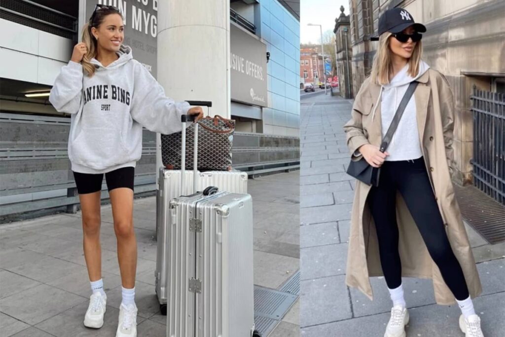 استایل با هودی دخترانه و ترنچ کت/لگ و شلوارک