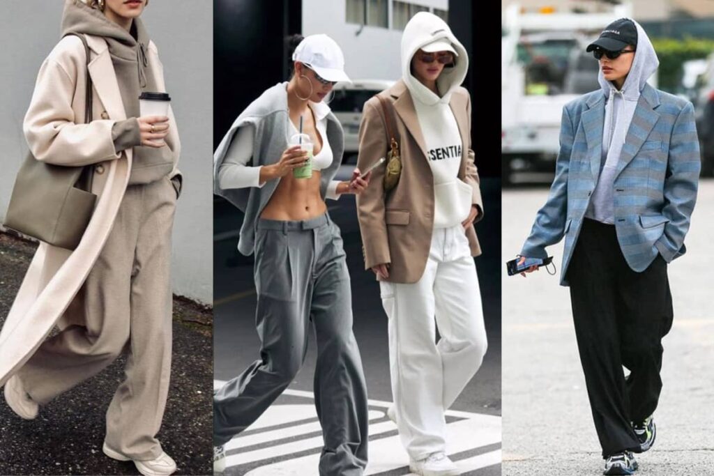 سه استایل متقاوت دخترانه هودی با بلیزر شلوار /کت اورسایز
