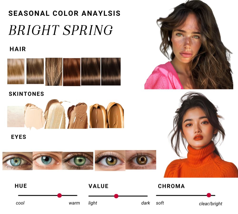 رنگ پوست گرم و درخشان از فصل پوستی بهاری درخشان