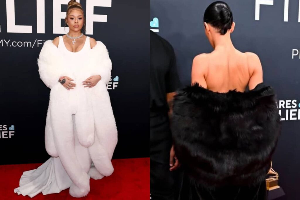 Latto در لباسی از برند Alexandre Vauthier و بیانکا سنسوری در مراسم گرمی 2025