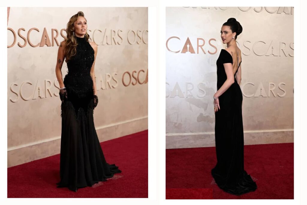  مایلی سایرس و کوالی در حاشیه فرش قرمز اسکار ۲۰۲۵