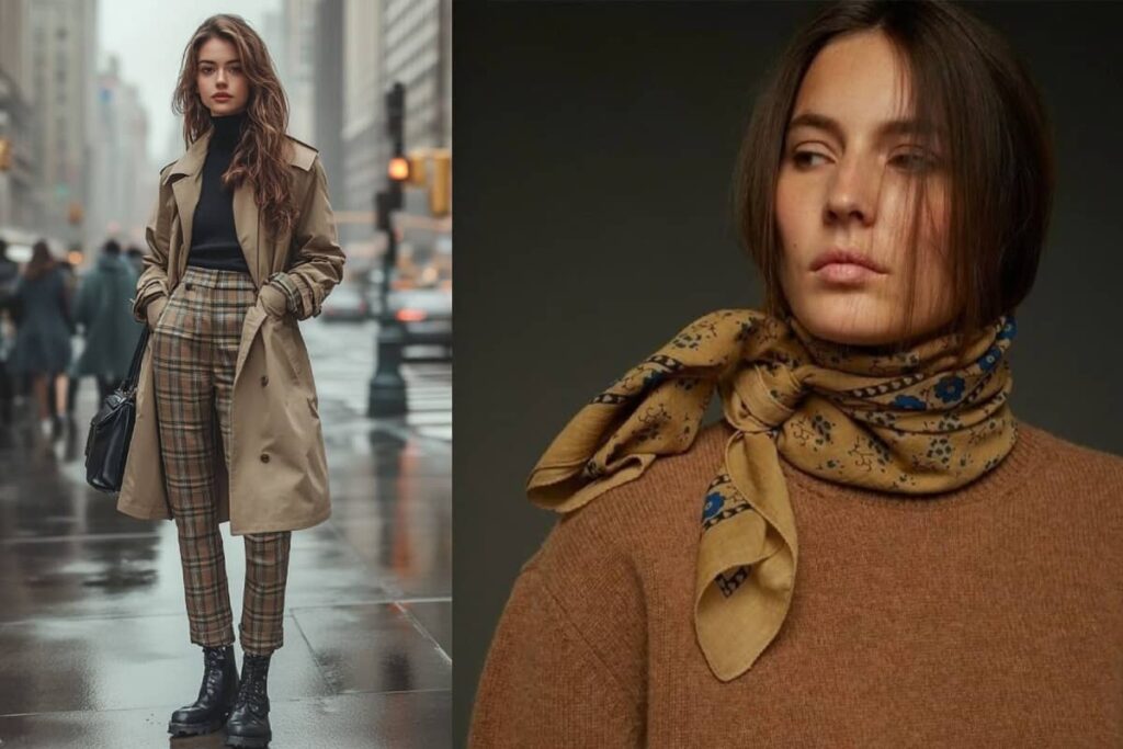 ترنچ کت و اکسسوری در استایل کژوال