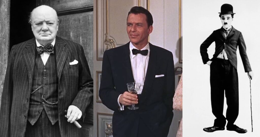 چرچیل، فرانک سیناترا و چارلی چاپلین در تاریخچه پاپیون
