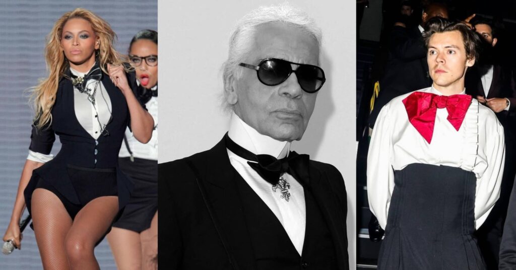 کارل لگرفلد، هری استایلز‌ و بیانسه در تاریخچه پاپیون