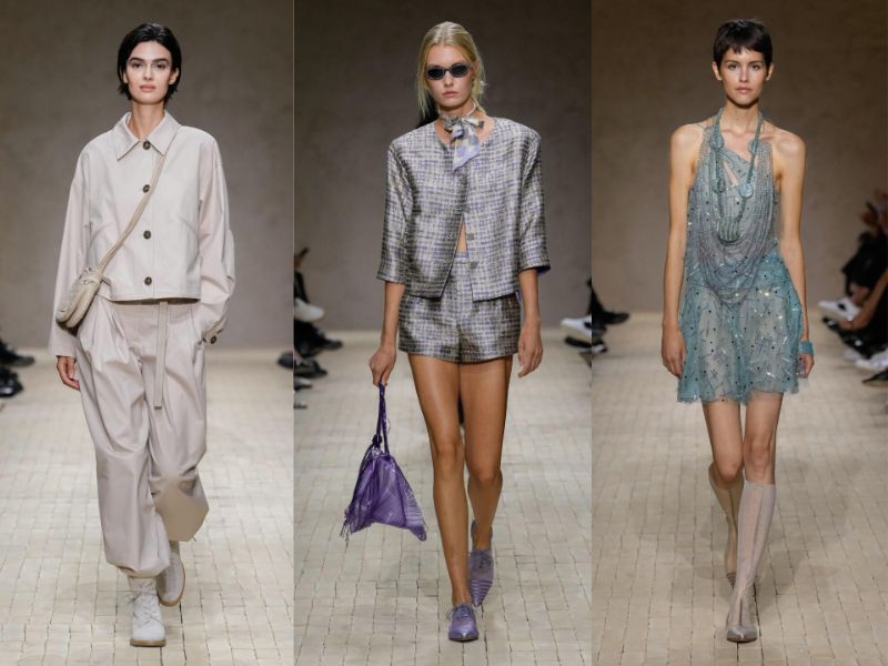 سه لوک از فشن شو برند امپوریو آرمانی در هفته مد 2025 میلان