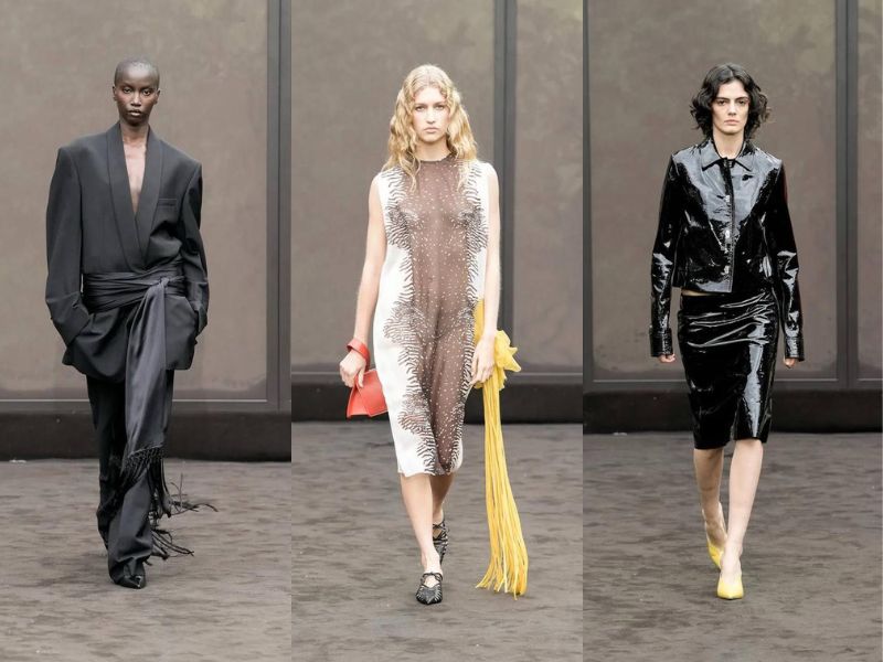 سه لوک از کالکشن بهار و تابستان 2026 برند فراگامو در هفته مد میلان 