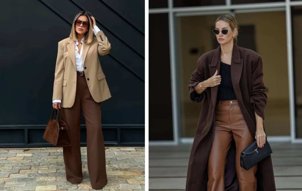 ست کردن رنگ قهوه ای در استایل کاری