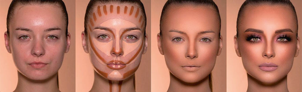 کانتورینگ صورت چیست: نمونه کانتور گونهها برای برجسته کردن فرم طبیعی صورت